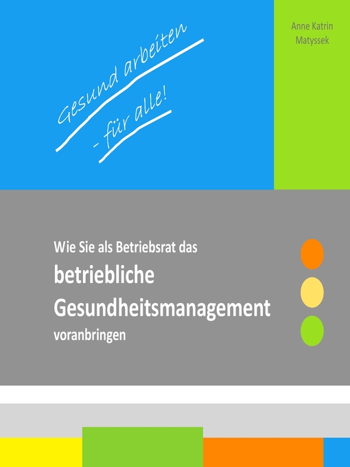 Cover image for Gesund arbeiten--für alle!